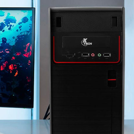 Chasis Micro ATX Todo Negro con Fuente de Poder 600W Logo Xtech