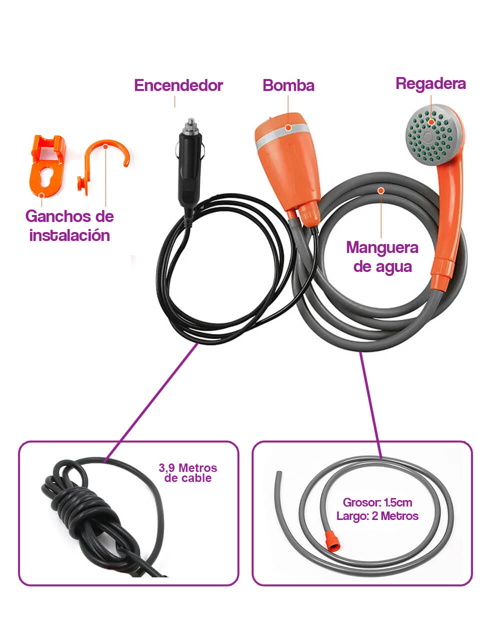 Ducha eléctrica para auto