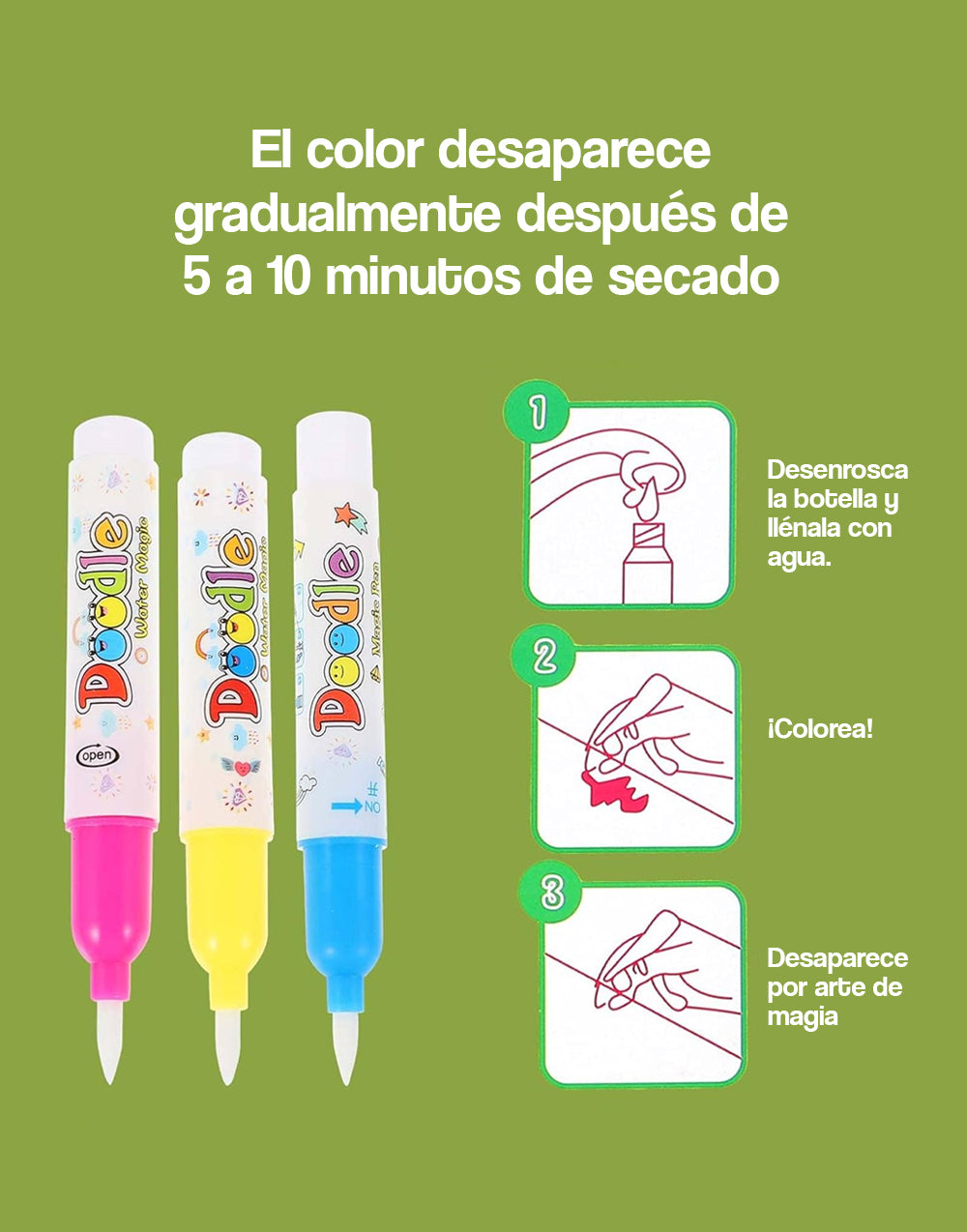 Libro mágico para colorear con pintura al agua