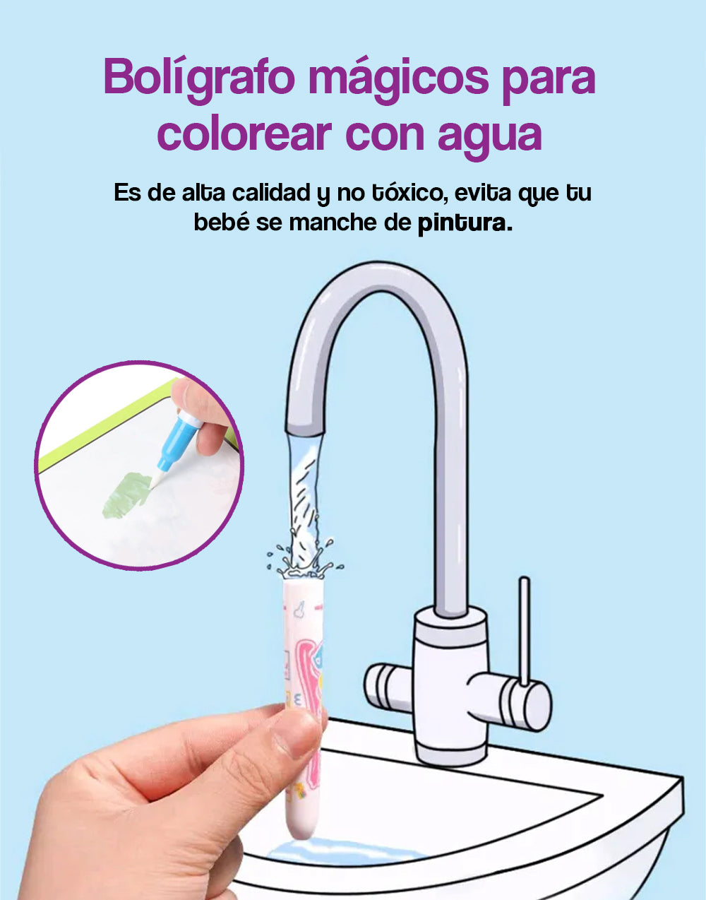 Bolígrafos mágicos para colorear con agua