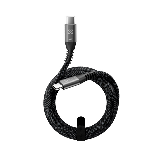 Cable USB‑C Klip Xtreme PowerGo 250 – 3 m – 60W – Trenzado – Negro