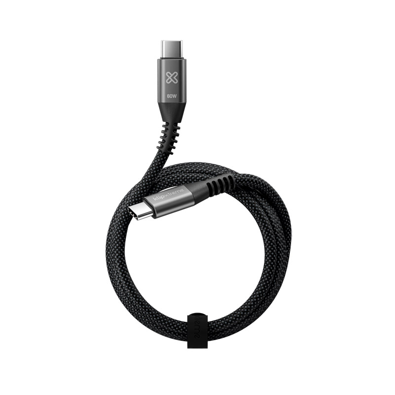 Cable USB‑C Klip Xtreme PowerGo 250 – 1.8 m (6 ft) – 60W – Trenzado – Negro