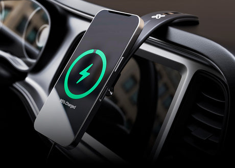 Cargador inalámbrico para auto – Klip Xtreme PowerCar KCW‑505 – 15W USB‑C con soporte plegable