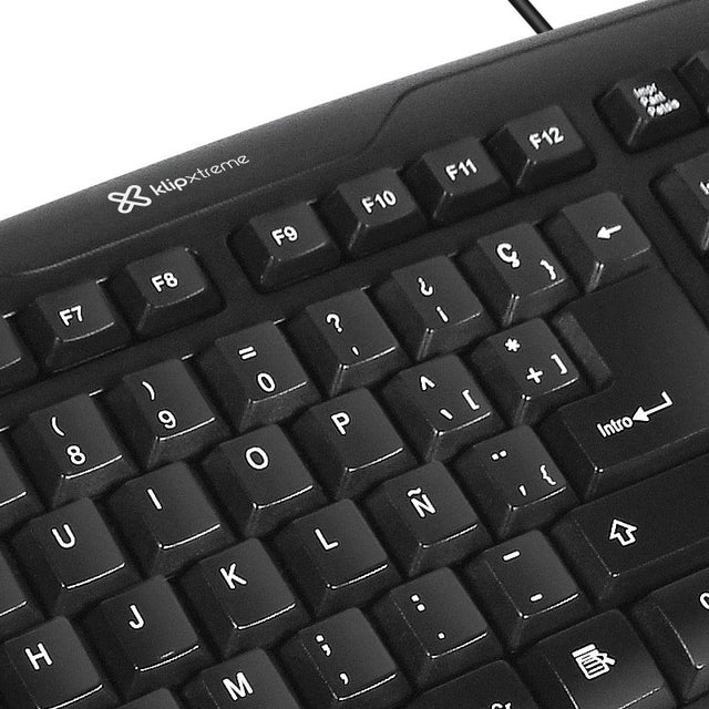 Teclado Alámbrico Stylus USB Español Klip Xtreme KKS-050S Negro Azabache