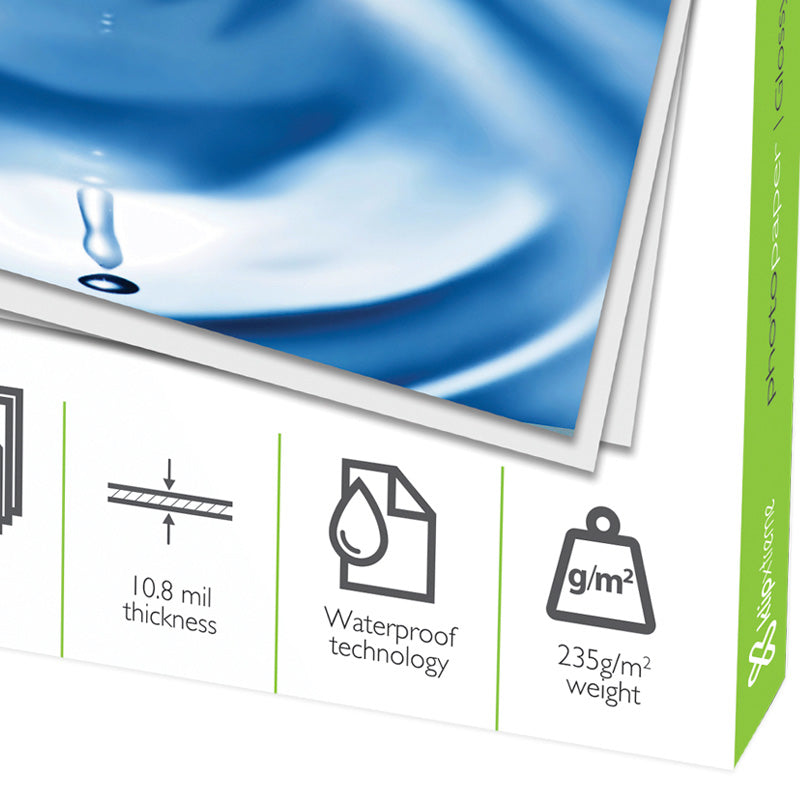 Papel fotográfico premium con capa de alúmina brillante Klip Xtreme KPA-460 4x6 60 Hojas