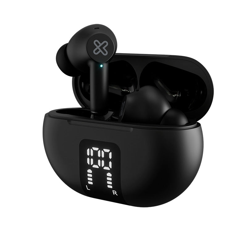 Auriculares True Wireless Klip Xtreme EdgeBuds KTE-755BK 22Hrs ANC Negros