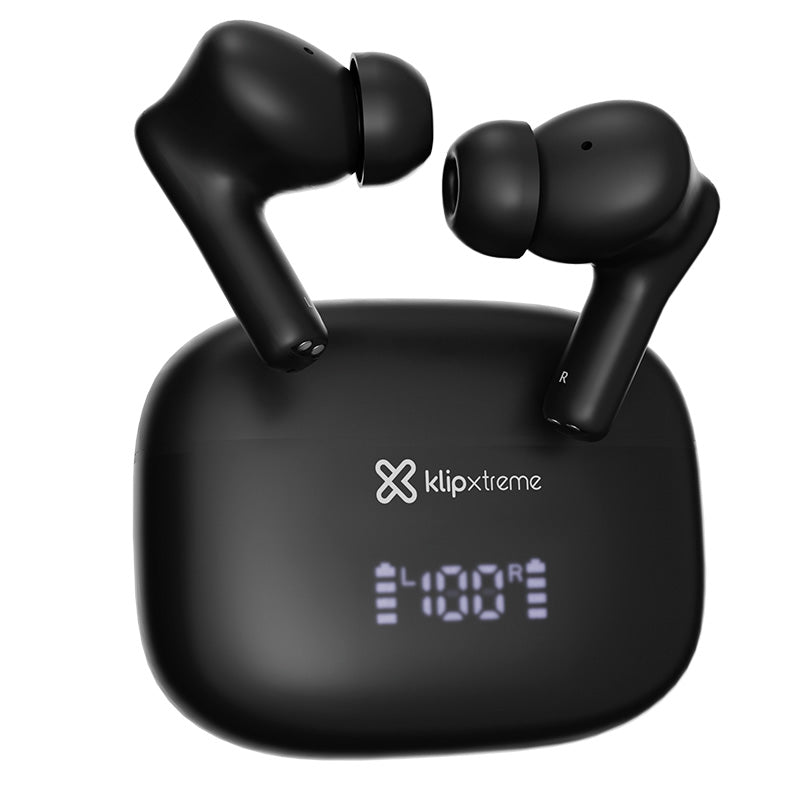Auriculares Klip Xtreme EdgeBuds Ultra KTE-850BK – True Wireless, 26 horas, ANC Híbrido, Negros