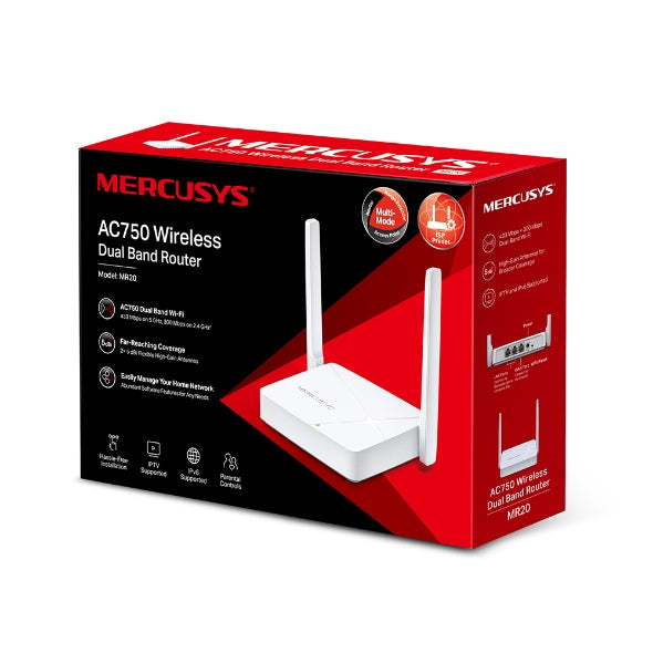 Router Inalámbrico Gigabit Wi-Fi 6 Mercusys MR20 V1 Dual Band