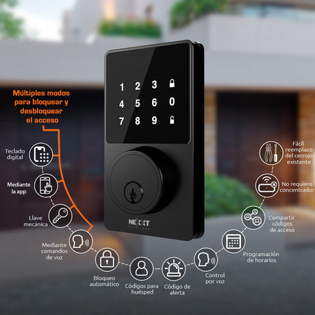 Cerradura Inteligente Negra Nexxt Solutions Connectivity