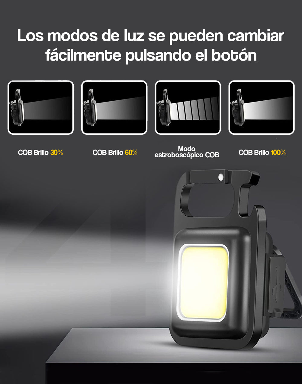 Llavero con linterna de luz LED