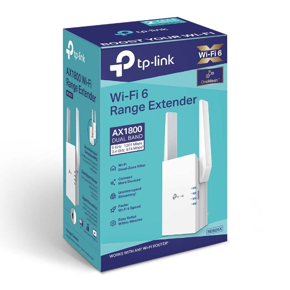 Extensor de Rango TP‑Link RE605X – Wi‑Fi 6 AX1800 – 1GbE – En Pared