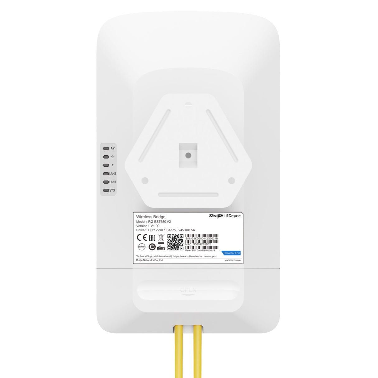 RG-EST350V2 Puente inalambrico 802.11ac de 5 km y doble banda a 5 GHz