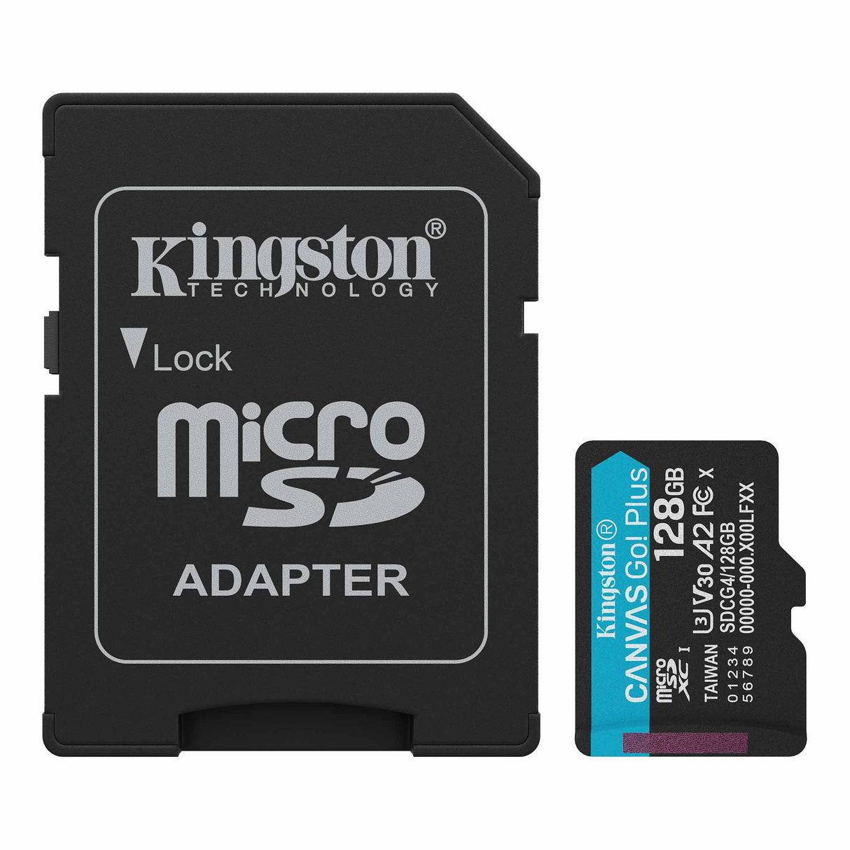 Tarjeta de memoria microSDHC – Kingston Canvas Go Plus – 128GB – V30 UHS‑I – con adaptador SD – SDCG4/128GB