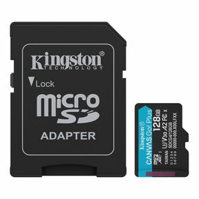 Tarjeta de memoria microSDHC – Kingston Canvas Go Plus – 128GB – V30 UHS‑I – con adaptador SD – SDCG4/128GB