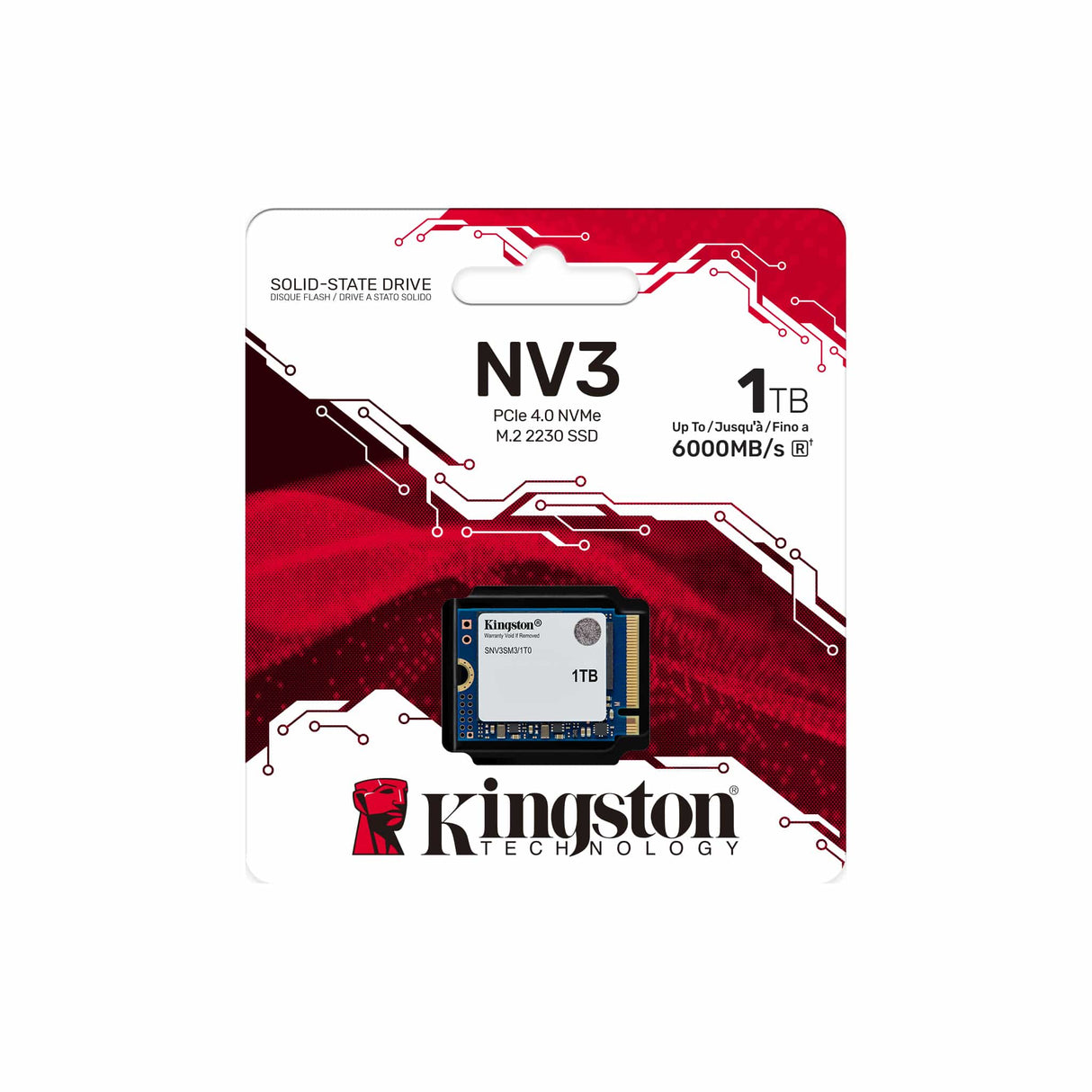 SSD interno – Kingston NV3 – 1TB – M.2 2230 PCIe NVMe – SNV3SM3/1T0