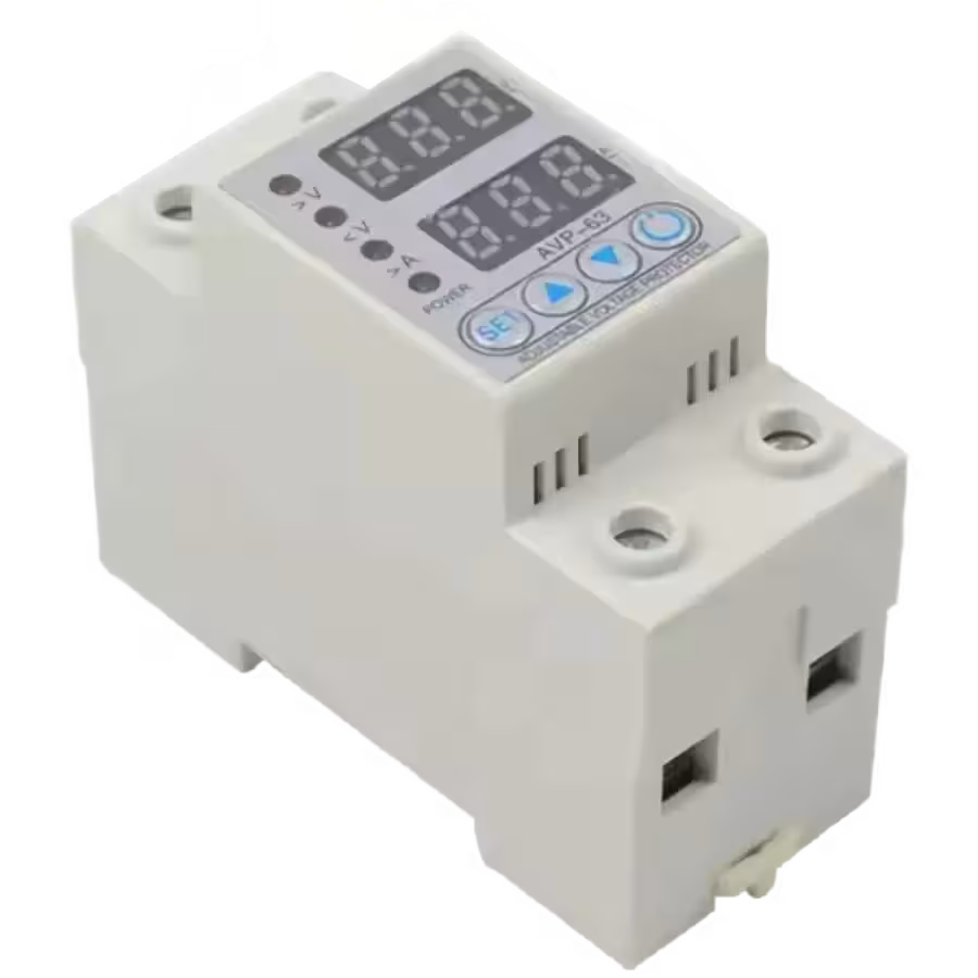 SP-PROTEC - Rele protector de voltaje ajustable con reconexion automatica sobre/bajo voltaje avp-63 / sobre corriente 120v 63 a ac 50/60hz