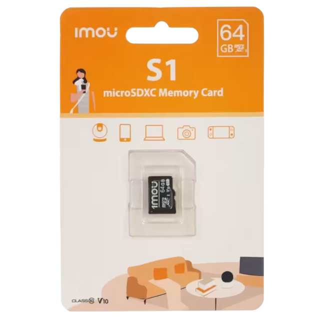 ST2-64-S1 Memoria MicroSD IMOU de 64GB clase 10