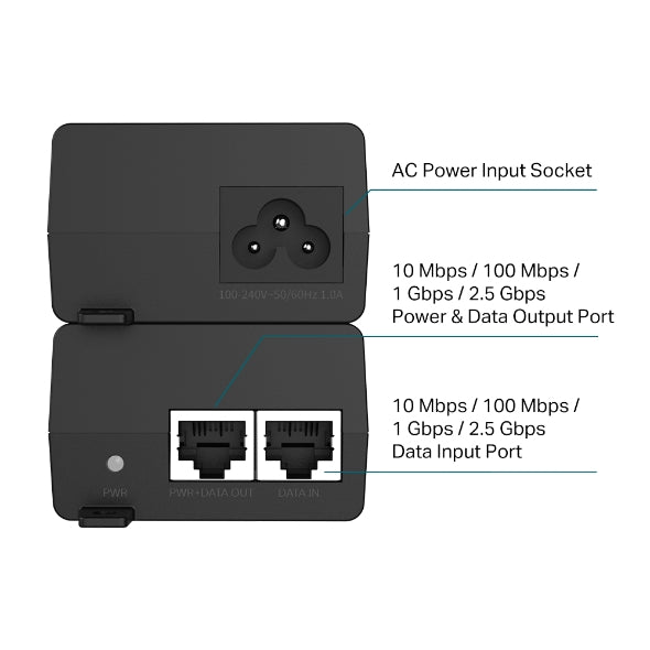 Inyector PoE+ TP‑Link POE260S – 2.5G – Gigabit de alta potencia