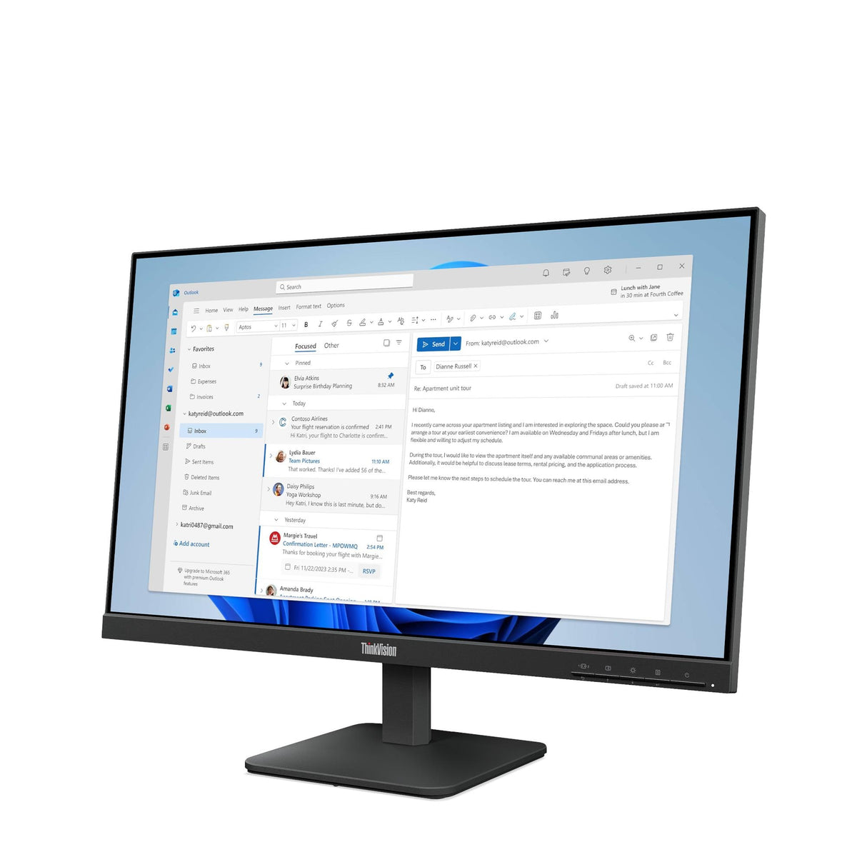 Monitor 23.8" Lenovo ThinkVision S24‑4e – FHD IPS – HDMI/VGA – Raven Black