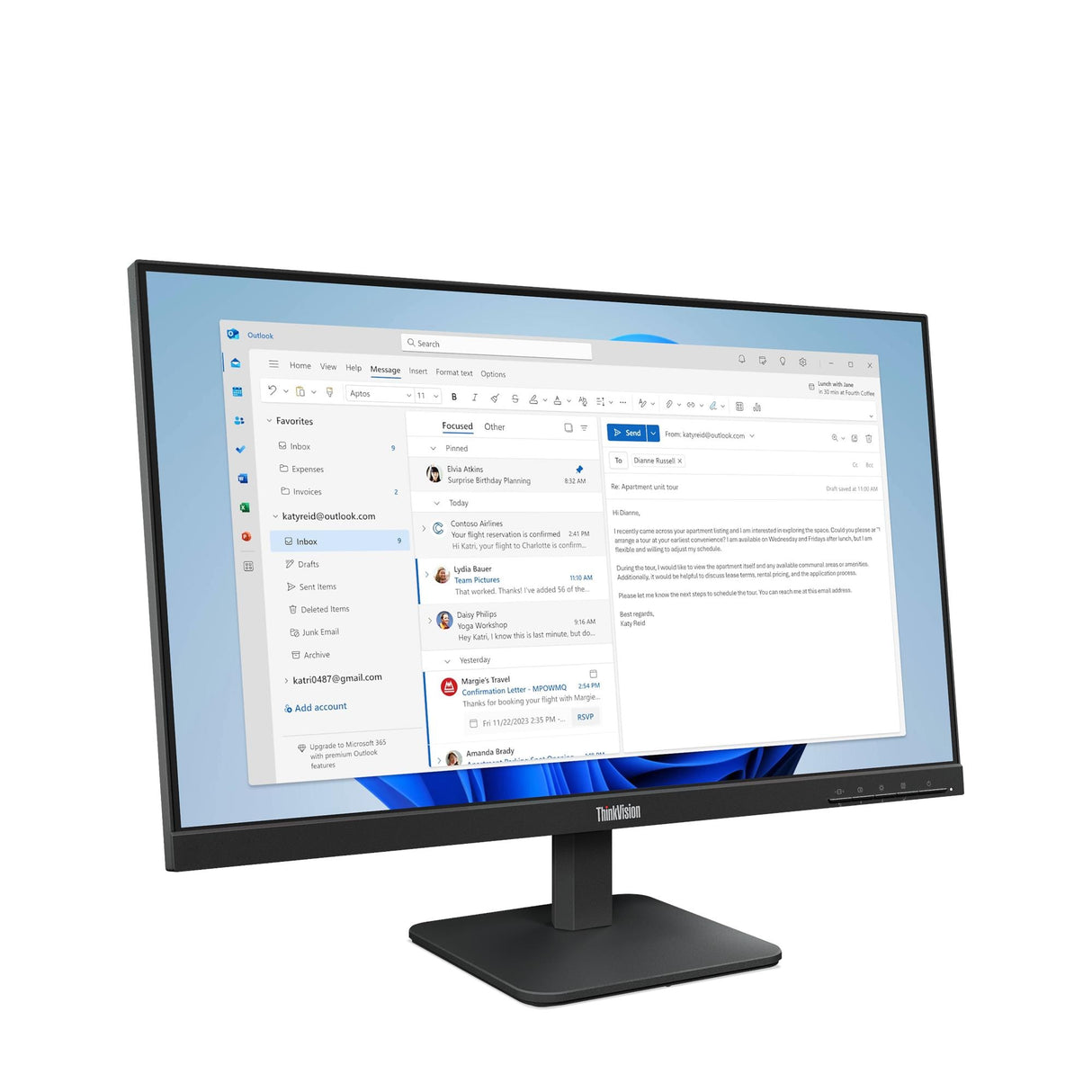 Monitor 23.8" Lenovo ThinkVision S24‑4e – FHD IPS – HDMI/VGA – Raven Black