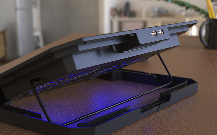 Soporte para Laptop Xtech XTA-156 15.6" con ventilador Negro con LED Azul