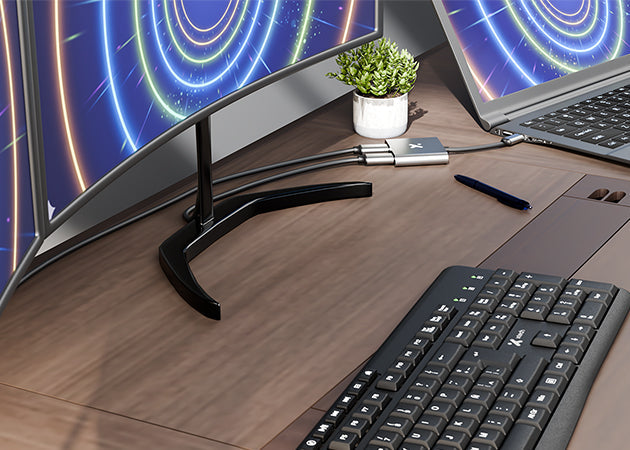 Video Adaptador USB‑C® a HDMI® Dual – 4K UHD – 60 Hz (single) / 30 Hz (dual) Xtech XTC‑548 – Plug & Play