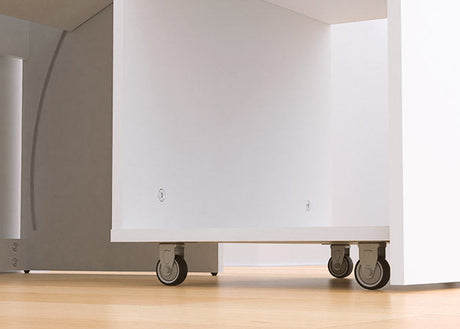 Estación de trabajo plegable – Xtech XTF‑CD210 – De gabinete a escritorio – Marco de acero negro y superficie color haya