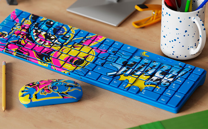 Set Teclado y Mouse Inalámbrico Disney Stitch Xtech XTK-D312ST Español