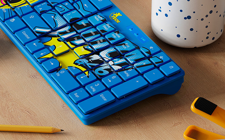 Set Teclado y Mouse Inalámbrico Disney Stitch Xtech XTK-D312ST Español