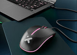 Mouse óptico con luces y 4 botones – Xtech XTM‑218