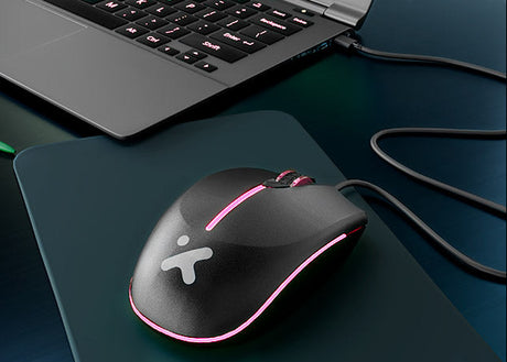 Mouse óptico con luces y 4 botones – Xtech XTM‑218