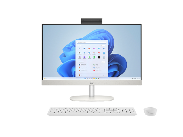 All-in-One HP 24-cr0250la 23.8" AMD Ryzen 5 7520U 8GB RAM 512GB HDD Windows 11 Home Blanco