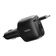 Cargador para auto – Belkin BoostCharge – Retráctil – 3 Puertos – GaN – 75W – USB‑C/USB‑A – Negro (CCC001fqBK)
