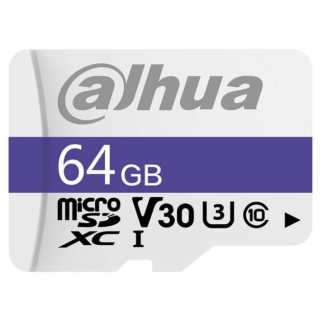 Tarjeta MicroSD Dahua DHI‑TF‑C100/64GB011F1 – 64 GB – Alta Resistencia – C10/U3/V30 – 100 MB/s – Protección Cuádruple