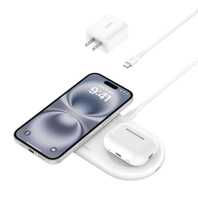 Base Convertible Belkin 15W Lithium Universal QI2 2 en 1 PAD + USB-C 5W