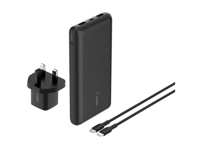 Cargador Portátil Belkin 20000mAh 15W 3A 3 Salidas USB-C/USB Negro