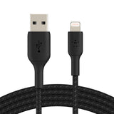 Cable trenzado cargador rápido Lightning a USB‑A – Belkin BoostCharge – 1 m – Negro – CAA002bt1MBK