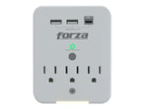 Protector de Sobretensiones Forza FWT‑331USBC – 3 Tomas – USB Tipo A + C – 125V – Luz Nocturna Automática