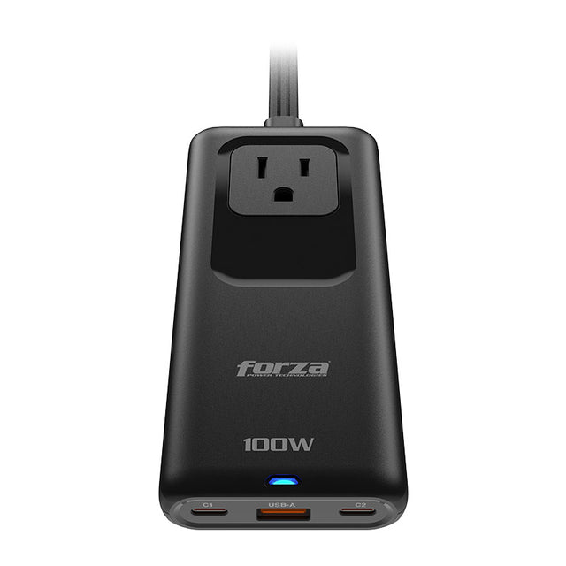 Cargador GaN Forza PS‑1100USBC – 100W – USB‑A + USB‑C – Negro