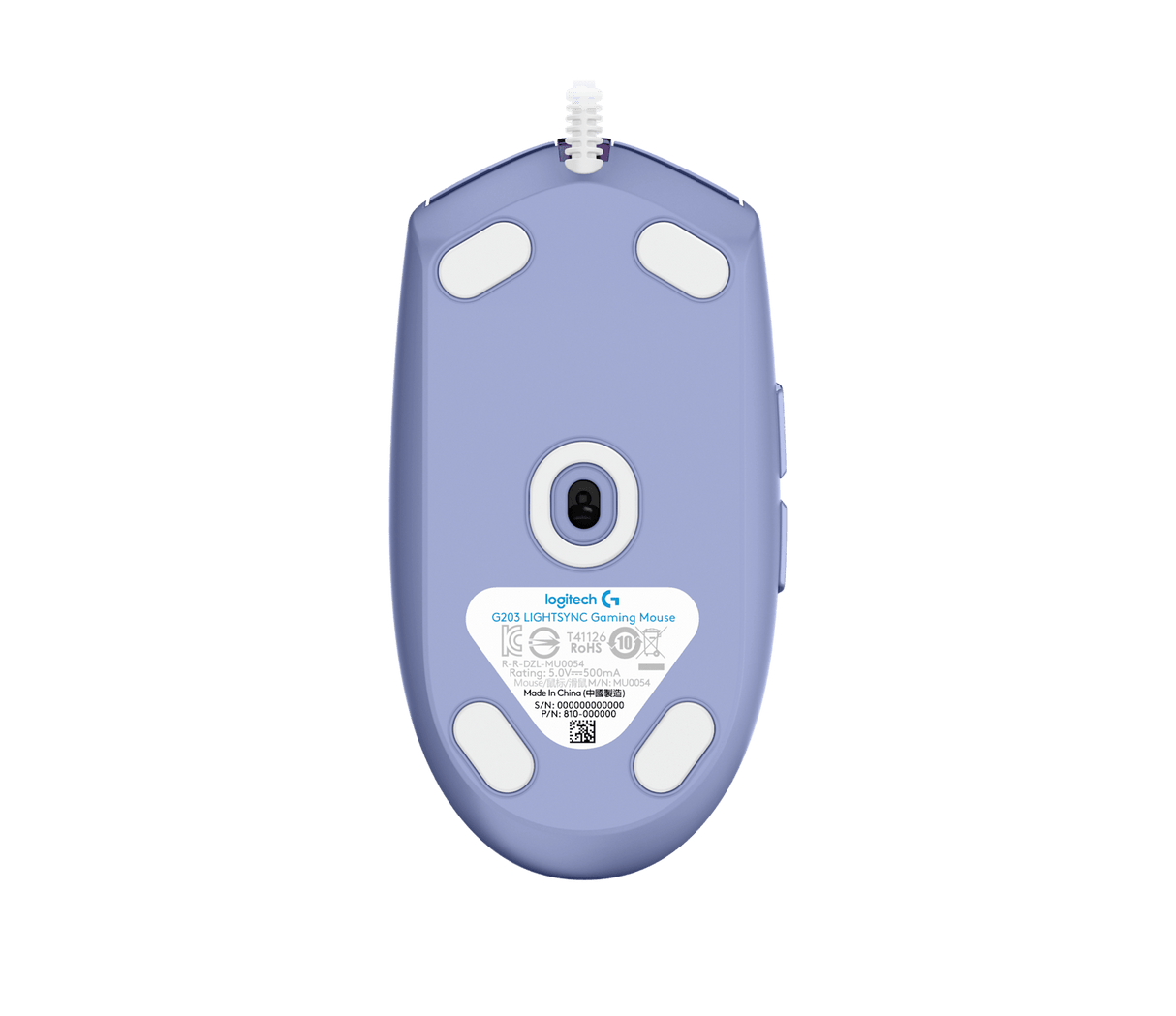 Gaming Mouse Logitech G203 LIGHTSYNC – 6 Botones Lila (910-005851)