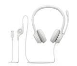 Auriculares Logitech H390 – Diadema – USB‑A – Micrófono con Supresión de Ruido – Blanco Hueso