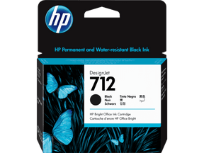 Cartucho de Tinta Negra – HP 712 DesignJet – Original – 38 ml – 3ED70A