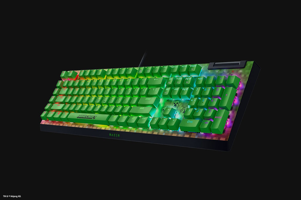 Teclado mecánico gaming Razer BlackWidow V4 X Minecraft Edition