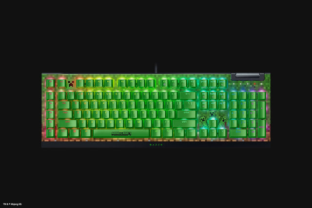 Teclado mecánico gaming Razer BlackWidow V4 X Minecraft Edition