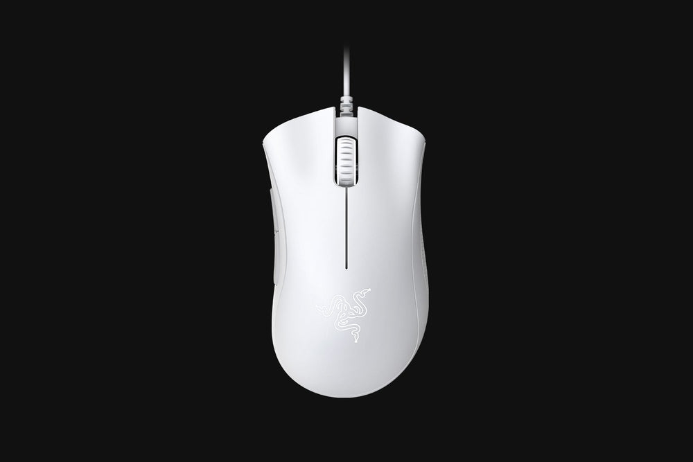 Ratón Ergonómico Óptico Diestro Cableado Razer DeathAdder Essential Blanco