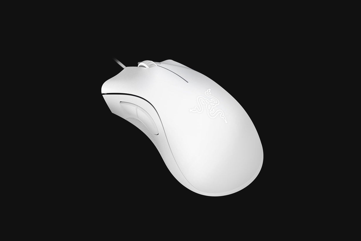 Ratón Ergonómico Óptico Diestro Cableado Razer DeathAdder Essential Blanco