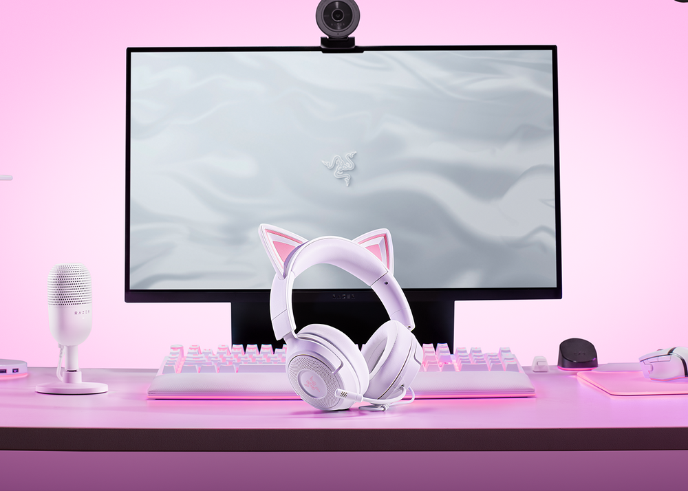 Headset gamer con cable – Razer Kraken Kitty V3 X – Blanco – RZ04‑05350300‑R3U1