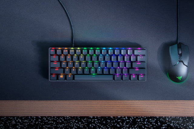 Teclado Compacto Retroiluminado Razer Huntsman Mini Clicky Purple Negro US QWERTY