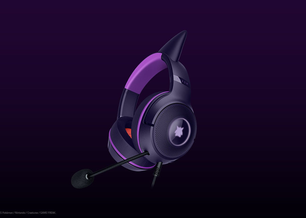Headset gaming – Razer Kraken Kitty V2 Gengar Edition – Chroma RGB – Micrófono cardioide – Sonido envolvente – USB