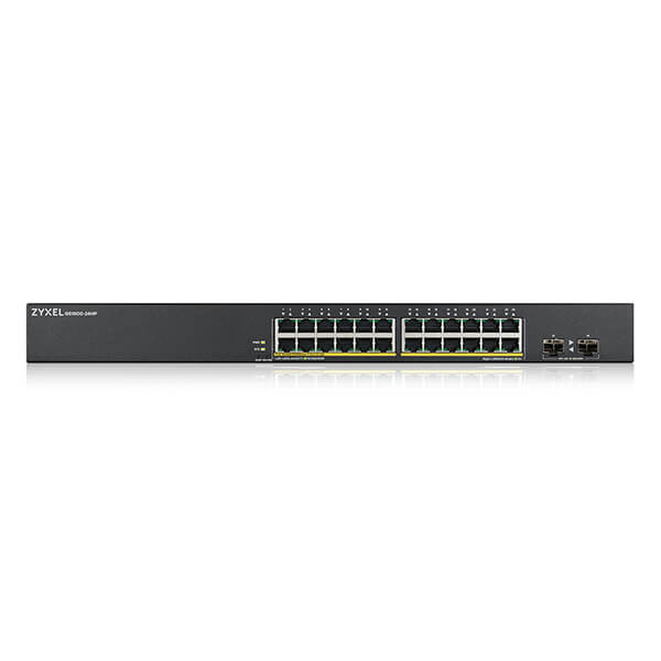 Switch Inteligente Gigabit PoE+ 24 Puertos 2 SFP Uplink ZyXEL GS1900-24HPv2